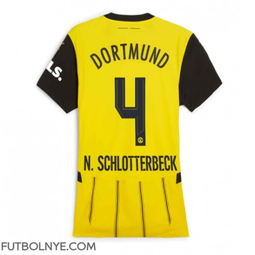 Camiseta Borussia Dortmund Nico Schlotterbeck #4 Primera Equipación para mujer 2024-25 manga corta